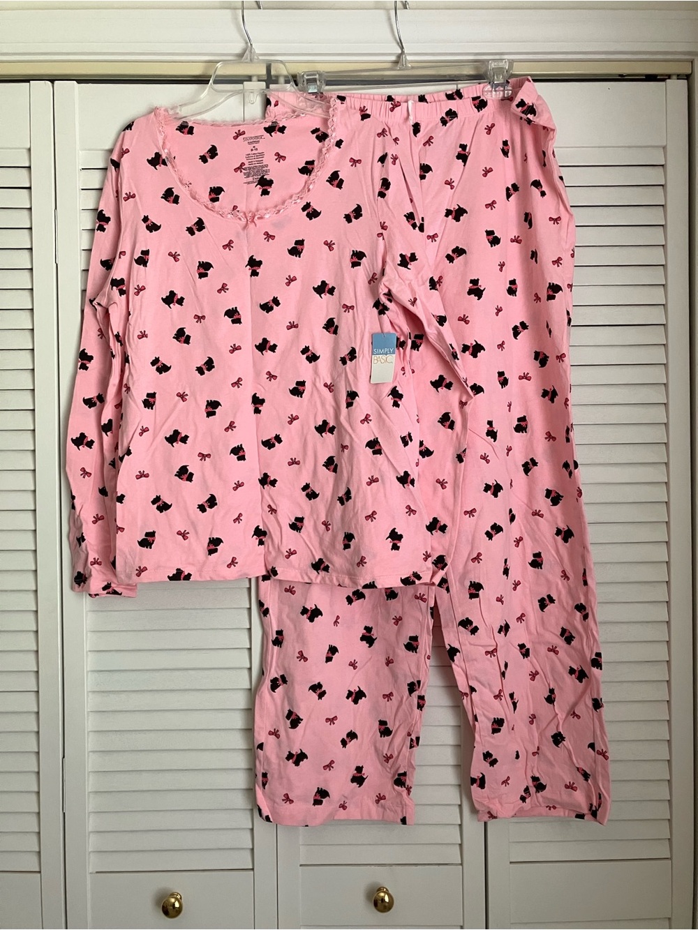 Women's Pink Scottie Dog Pajama set